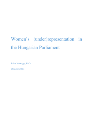 Women's (under)representation in the Hungarian Parliament