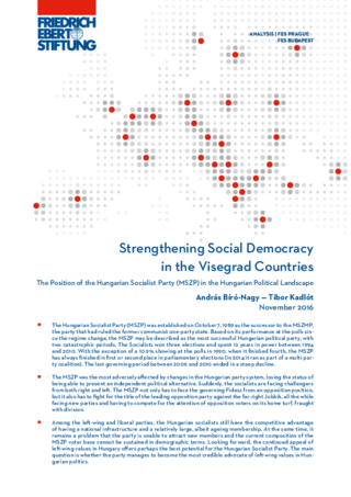 Strengthening social democracy in the Visegrad countries