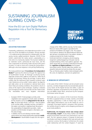 Sustaining journalism during Covid-19